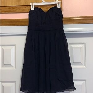 dark navy j. crew strapless dress